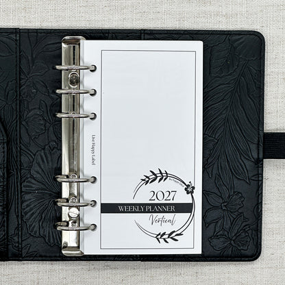 2027 "Vertical" Layout Weekly Planner WO2P | Personal 6-Hole Ringbound