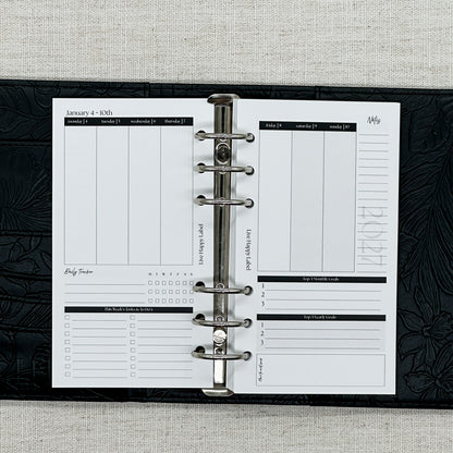 2027 "Vertical" Layout Weekly Planner WO2P | Personal 6-Hole Ringbound