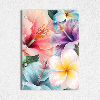 "Island Blooms" 001 Dashboard & Cover | A5, 6-Ring Punch