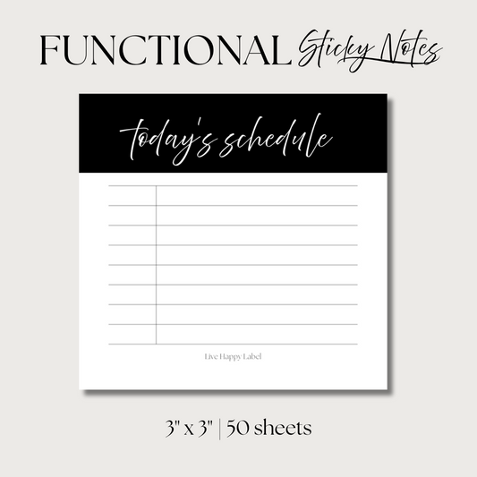 Today's Schedule | Functional Sticky Notes | 3" x 3"