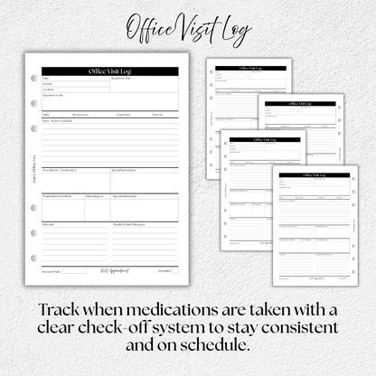 Medical Planner Inserts ***Bundle*** | Health & Caregiver System | A5, 6-ring Punch