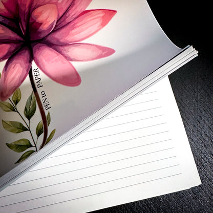 "Pen to Paper" Botanical Flower FLIPbook | Lined Paper ~ 8.5" x 11" *SLIGHTLY IMPERFECT* FBL2