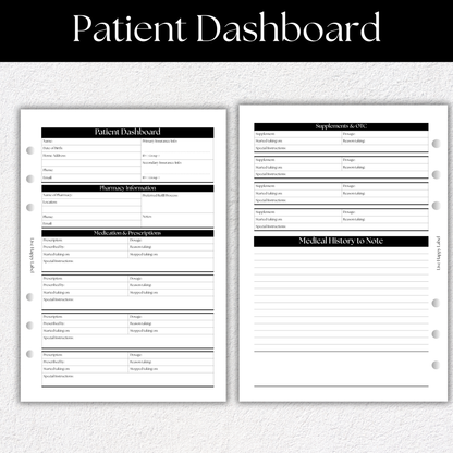 Patient Dashboard Insert | A5, 6-ring Punch