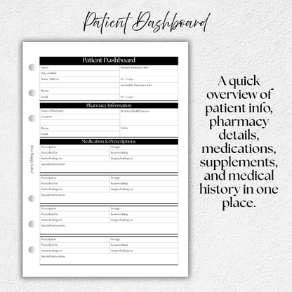 Patient Dashboard Insert | A5, 6-ring Punch