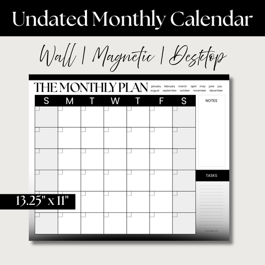 The Monthly Plan – Oversized Monthly Wall, Desk & Fridge Calendar | Minimalist