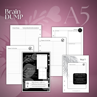 Brain Dump & Master To Do List | A5, 6-ring Punch