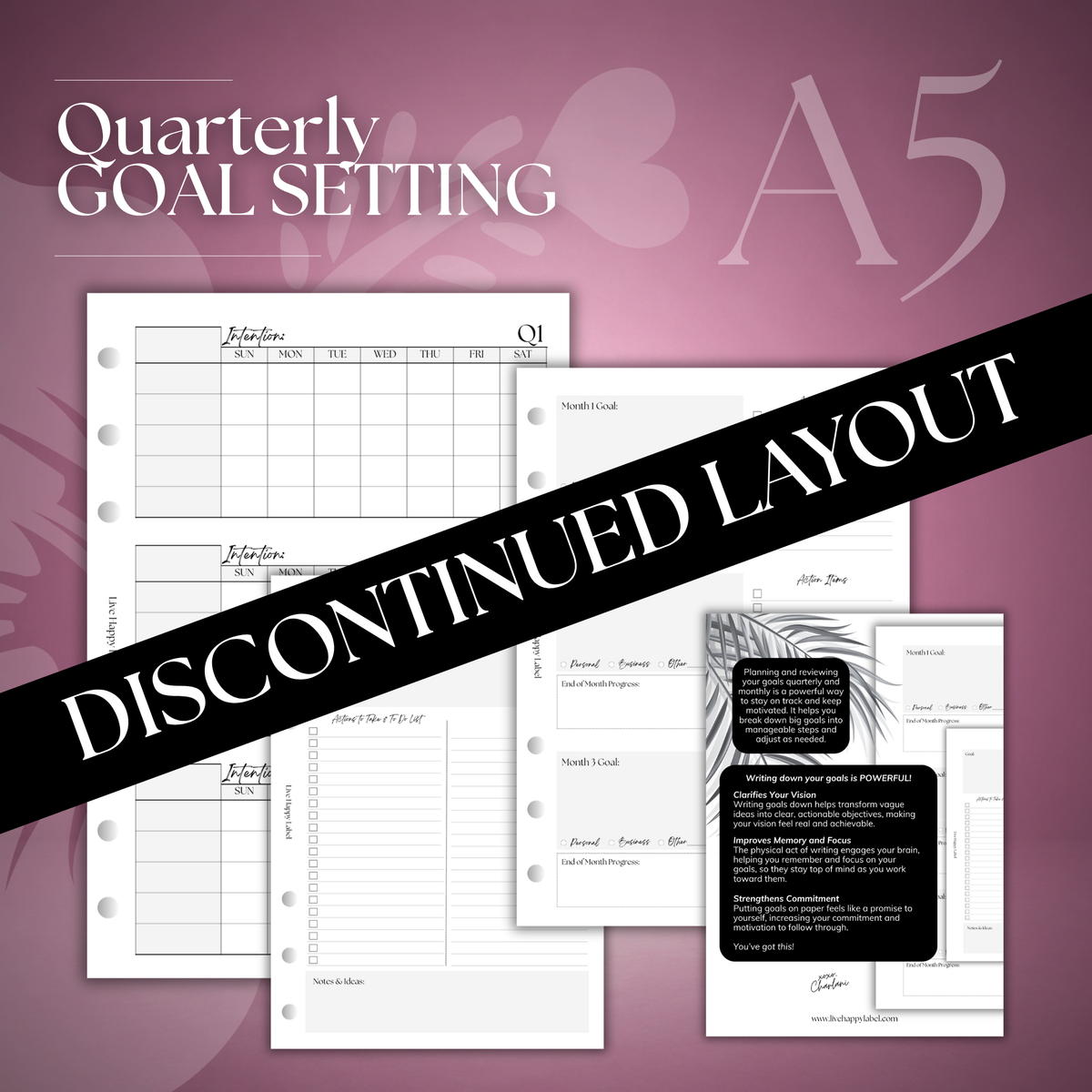 Quarterly Goal Planning | A5, 6-ring Punch