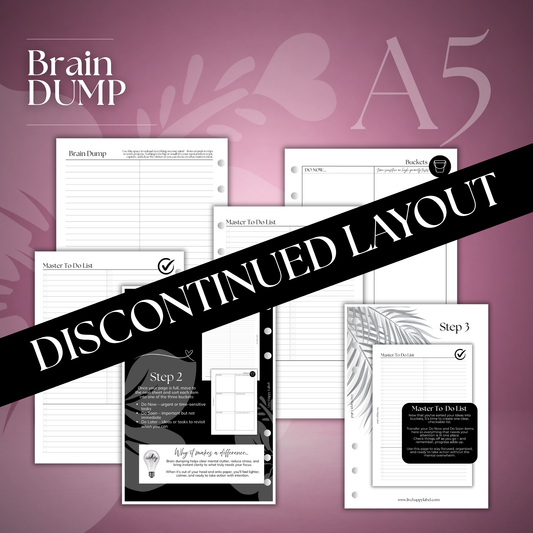 Brain Dump & Master To Do List | A5, 6-ring Punch