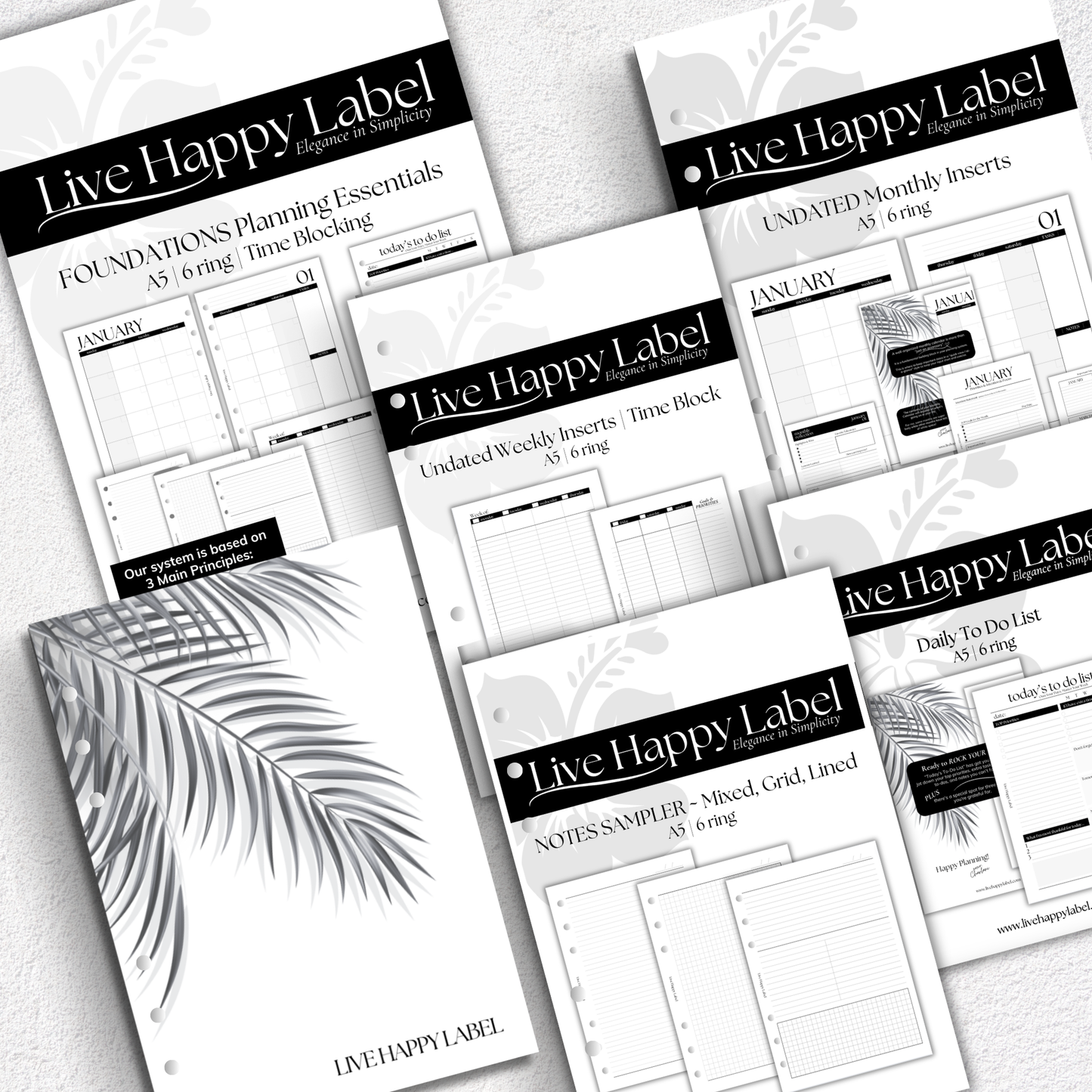 Undated "Time Block" FOUNDATIONS Essentials Bundle | A5, 6-ring Punch