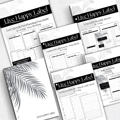 Undated "Time Block" FOUNDATIONS Essentials Bundle | A5, 6-ring Punch