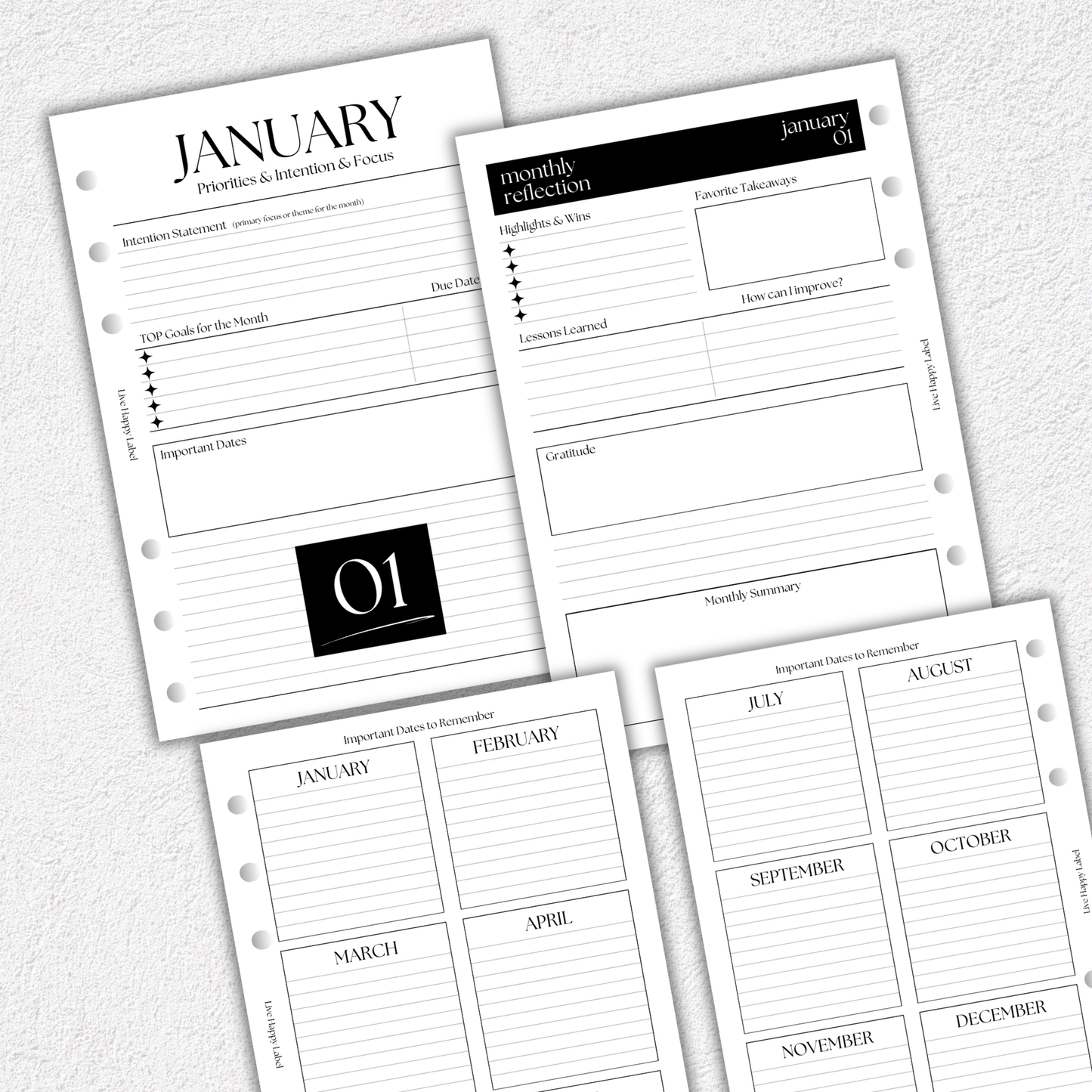 Undated "Time Block" FOUNDATIONS Essentials Bundle | A5, 6-ring Punch