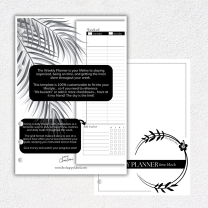 Undated "Time Block" FOUNDATIONS Essentials Bundle | A5, 6-ring Punch