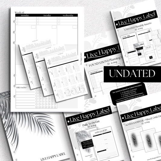 Undated "Vertical" FOUNDATIONS Planning Essentials Bundle | A5, 6-ring Punch