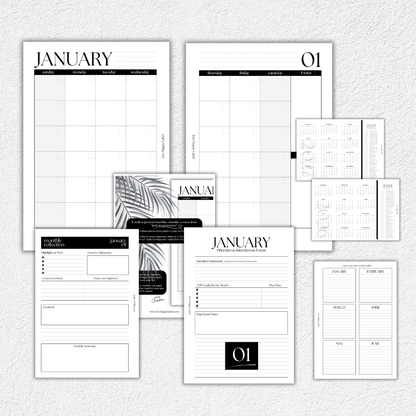 2026 Monthly Calendar Inserts ~ Dated | A5, 6-ring Punch