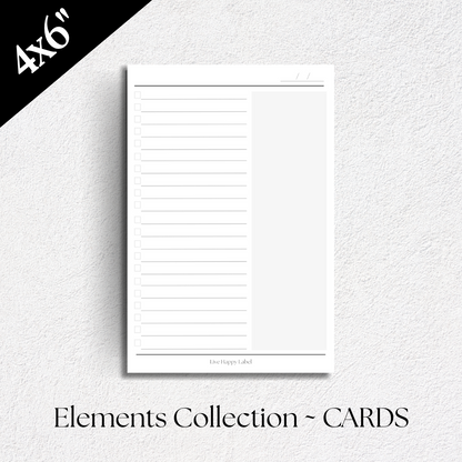 Checkbox List Cards ~ Elements Collection | 4" x 6"