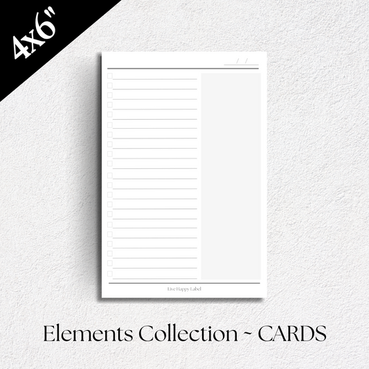 Checkbox List Cards ~ Elements Collection | 4" x 6"