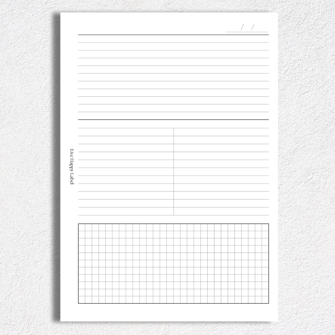 Mixed Note Page Inserts | A5, 6-ring Punch