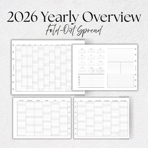 2026 Fold-Out Yearly Calendar | A5, 6-ring