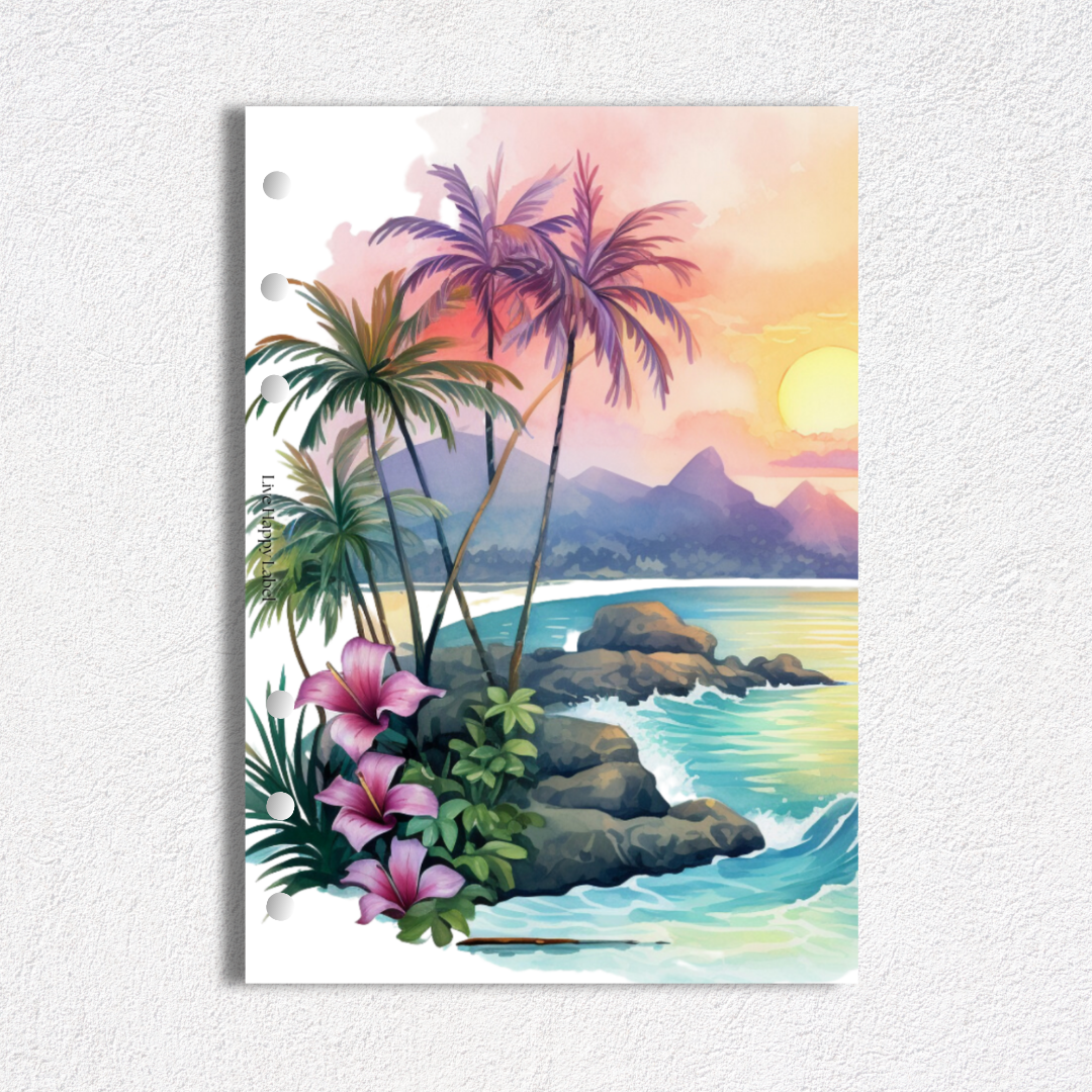 Tropical Dashboards & Covers | Set of 5 | A5, 6-Ring Punch