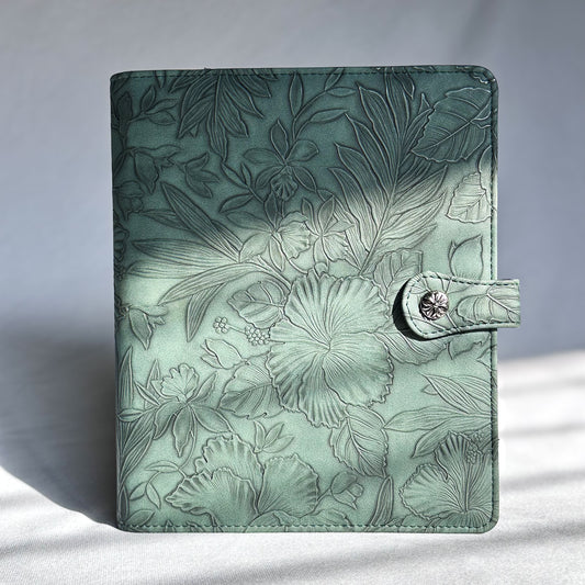 Maile Green "Tropical Bloom" Planner Binder | A5, 6-ring