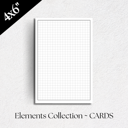 Note Cards ~ GRID Layout ~ Elements Collection | 4" x 6"