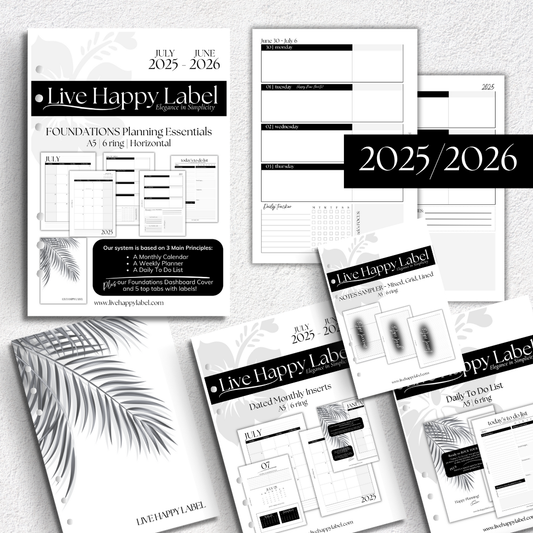 2025/2026 Dated "Horizontal" FOUNDATIONS Planning Essentials Bundle | A5, 6-ring Punch