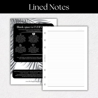 Lined Note Pages | A5, 6-ring Punch