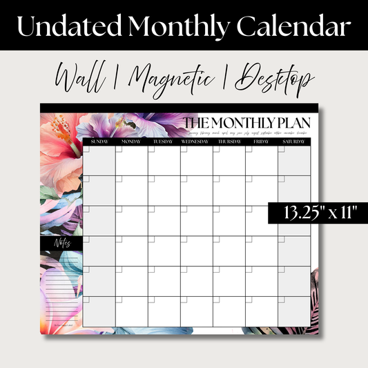 The Monthly Plan – Oversized Monthly Wall, Desk & Fridge Calendar | Midnight Blooms
