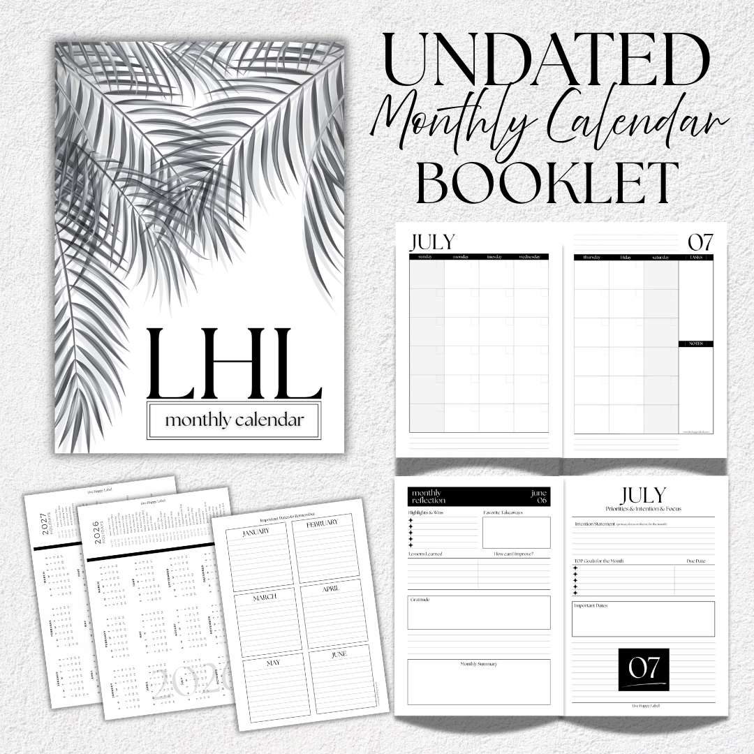 Monthly Calendar Booklets | A5