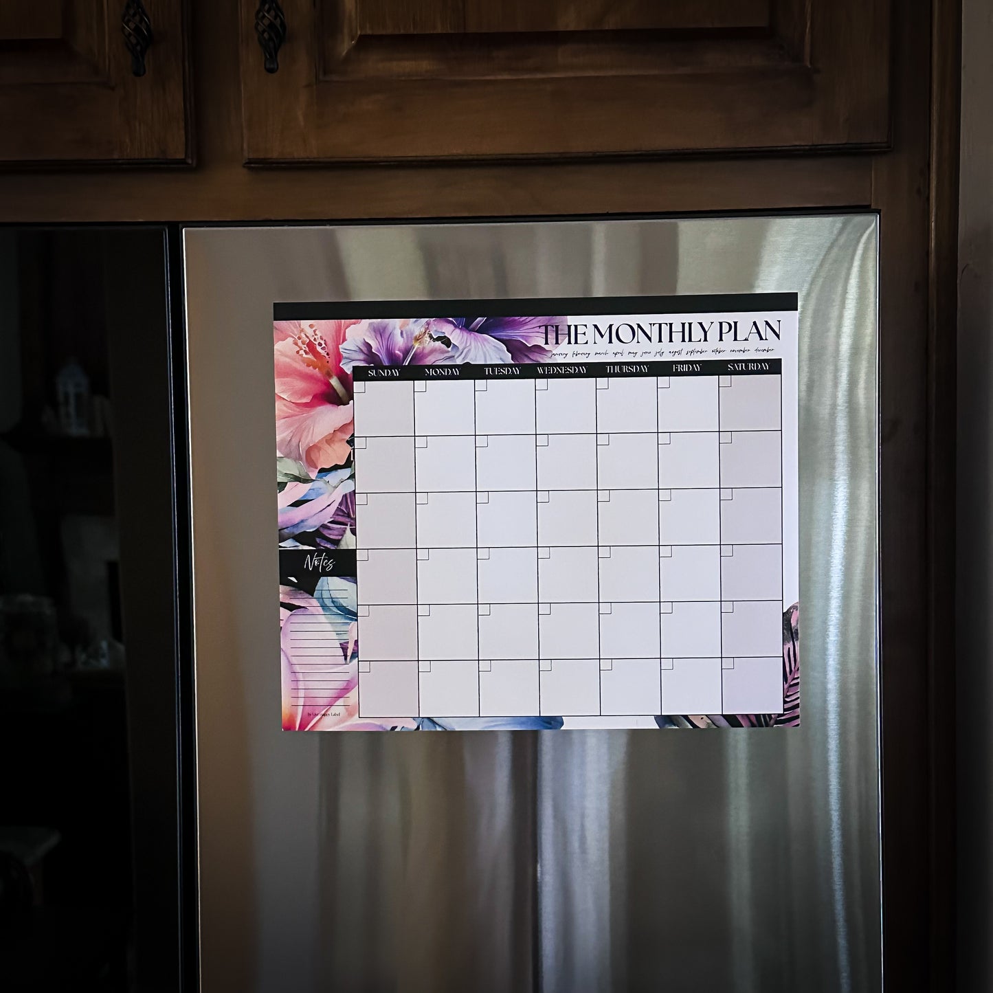 The Monthly Plan – Oversized Monthly Wall, Desk & Fridge Calendar | Midnight Blooms