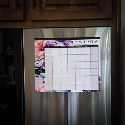 The Monthly Plan – Oversized Monthly Wall, Desk & Fridge Calendar | Midnight Blooms