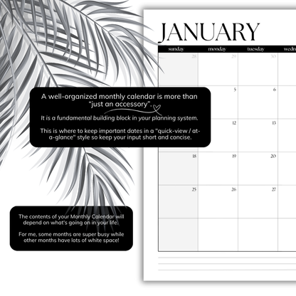 2026 Monthly Calendar Inserts ~ Dated | A5, 6-ring Punch