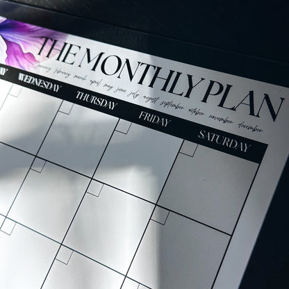 The Monthly Plan – Oversized Monthly Wall, Desk & Fridge Calendar | Midnight Blooms