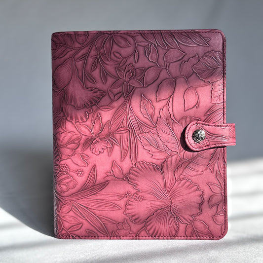 Rose Pink "Tropical Bloom" Planner Binder | A5, 6-ring