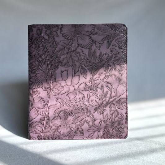 Lani Purple "Tropical Blooms" Notepad Clipfolio | for 8.5 x 11" Notepad