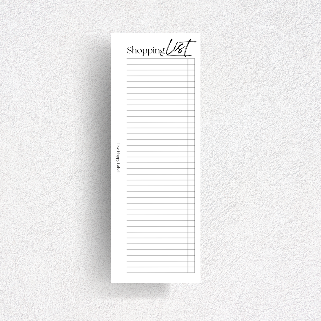 Half-Page Shopping List Inserts | A5, 6-ring Punch