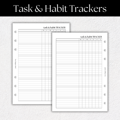Task & Habit Trackers | A5, 6-ring Punch