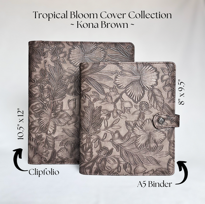 Kona Brown "Tropical Bloom" Planner Binder | A5, 6-ring