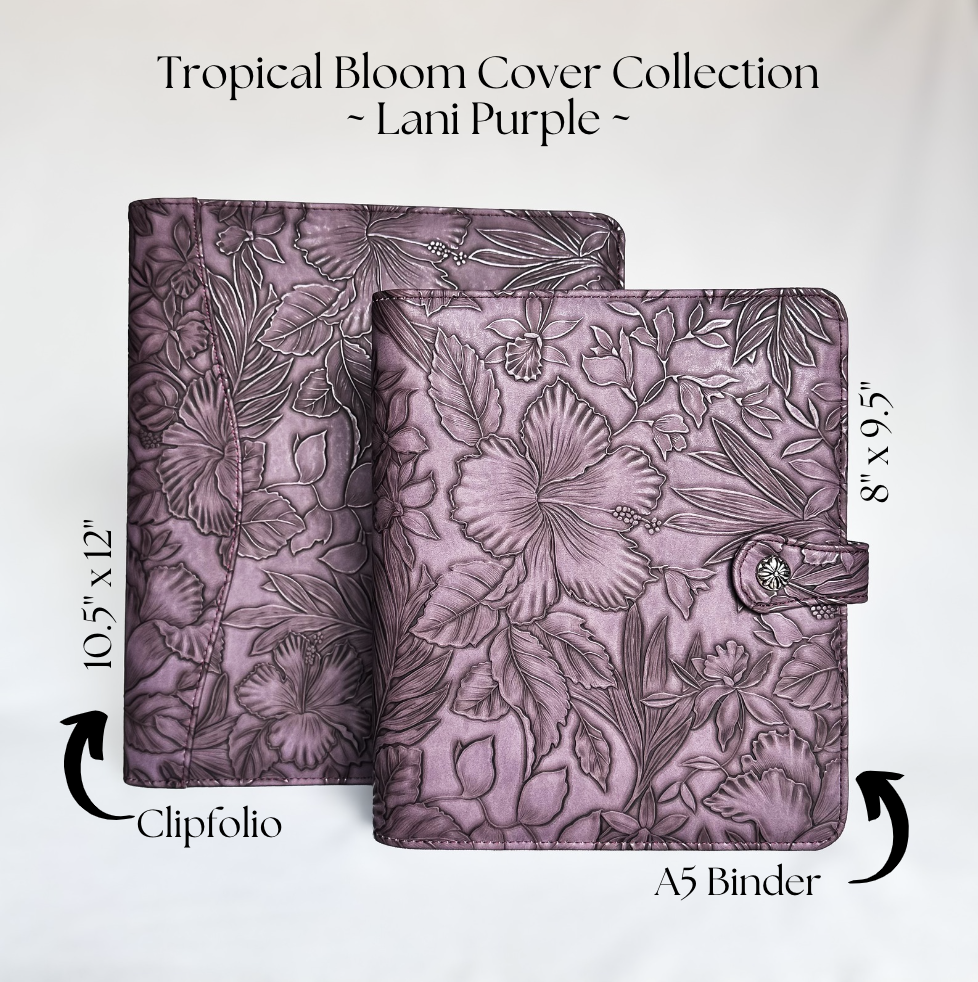 Lani Purple "Tropical Bloom" Planner Binder | A5, 6-ring