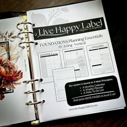 Undated "Vertical" FOUNDATIONS Planning Essentials Bundle | A5, 6-ring Punch