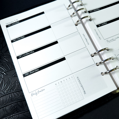 2026 Weekly Planner Inserts ~ Horizontal Layout ~ Dated | A5, 6-ring Punch