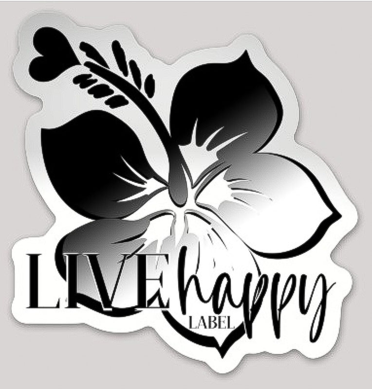 Hibiscus Sticker Black